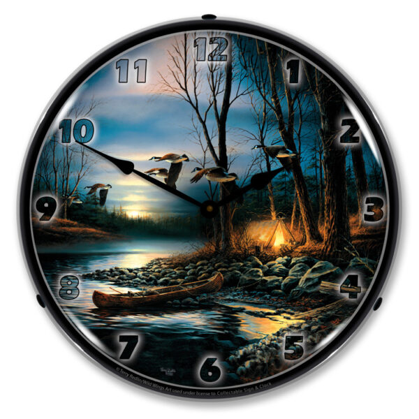 Evening Glow Mallard Ducks By Terry Redlin Led Lighted Wall Clock 